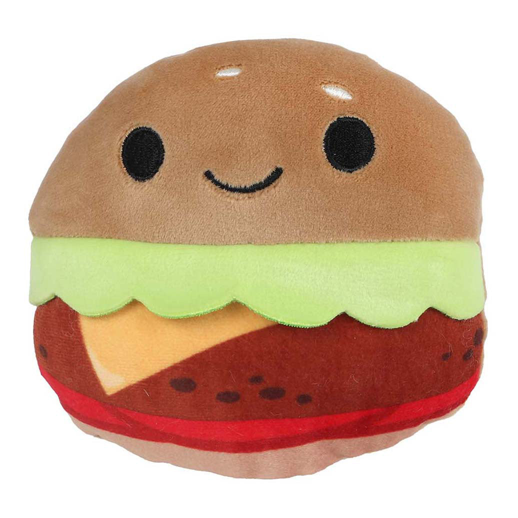 - Fluffy Menu Zak met 4 Hamburgers Pluche - 40cm