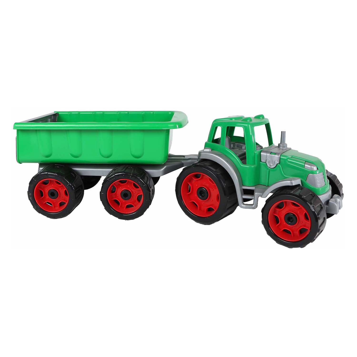 2-play - 2-play tractor met aanhanger groen - 52cm