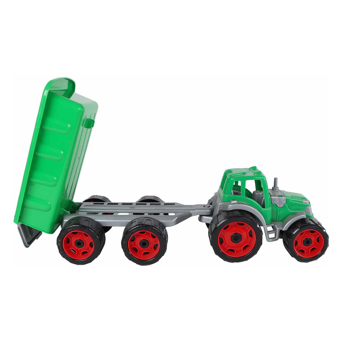 2-play - 2-play tractor met aanhanger groen - 52cm