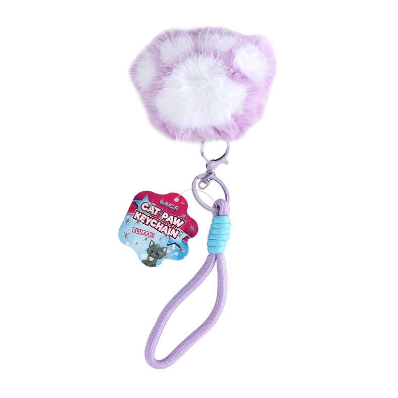 - Glamour Fluffy Sleutelhanger Kattenpootje