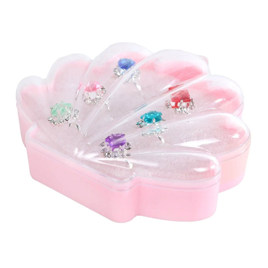 - Mermaid Stars Ringen met Diamantjes - 6 stuks