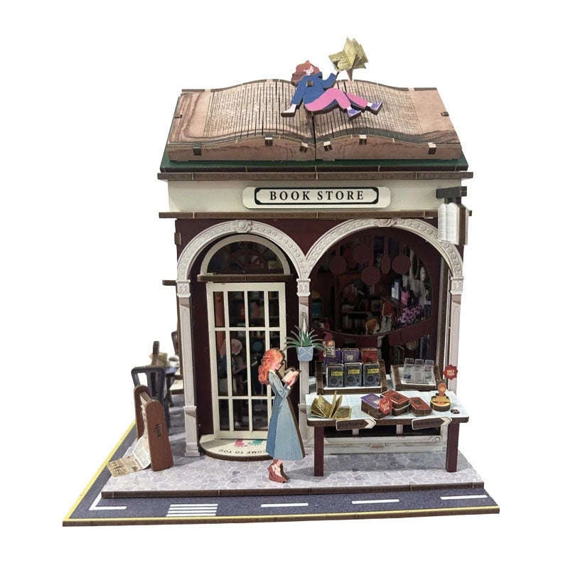 - Woodworks Houten Bouwpakket Book Store met Licht - 161dlg.