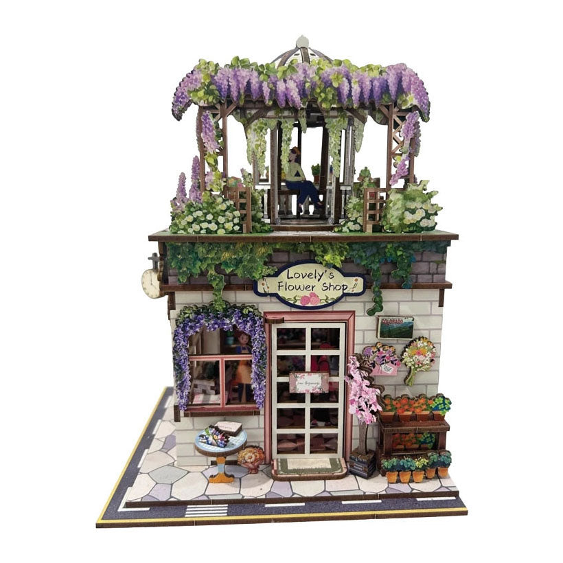 - Woodworks Houten Bouwpakket Flower Shop met Licht - 238dlg.