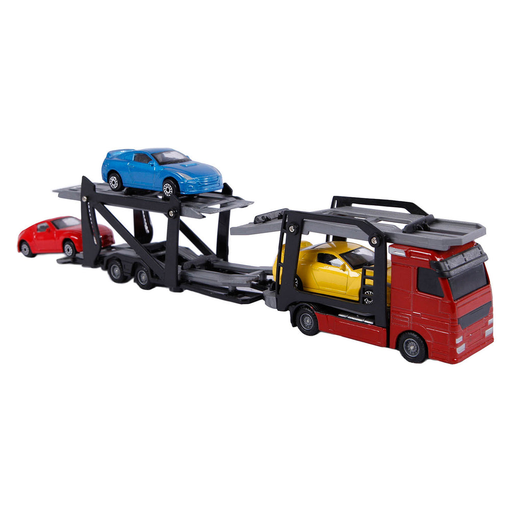 2-play die cast plastic autotranspor ter met 3