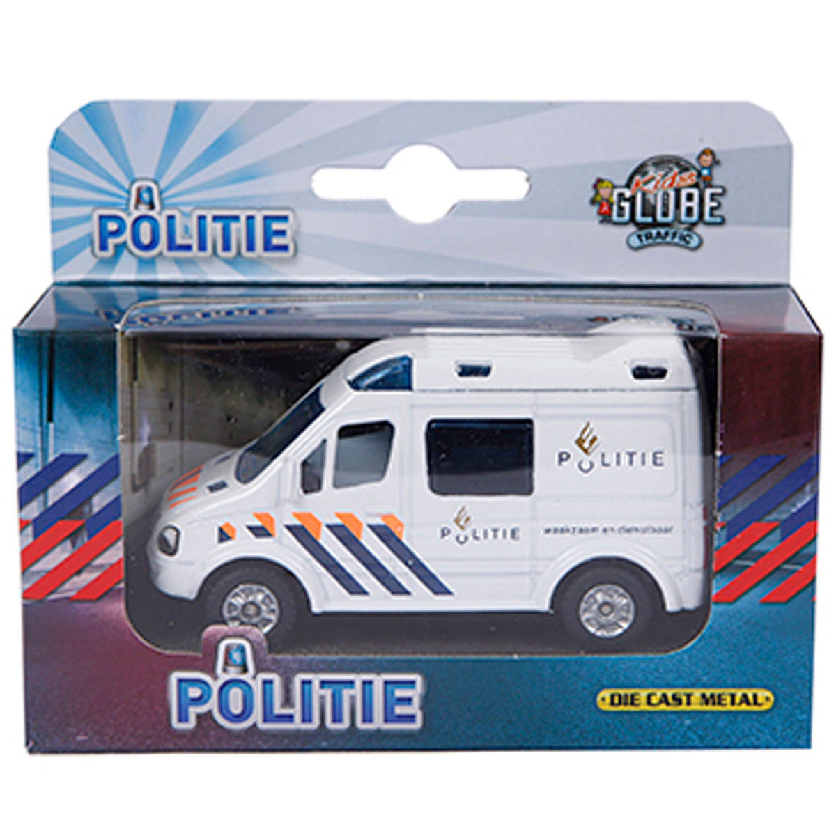 Kids globe die cast pull-back politie 8 cm.