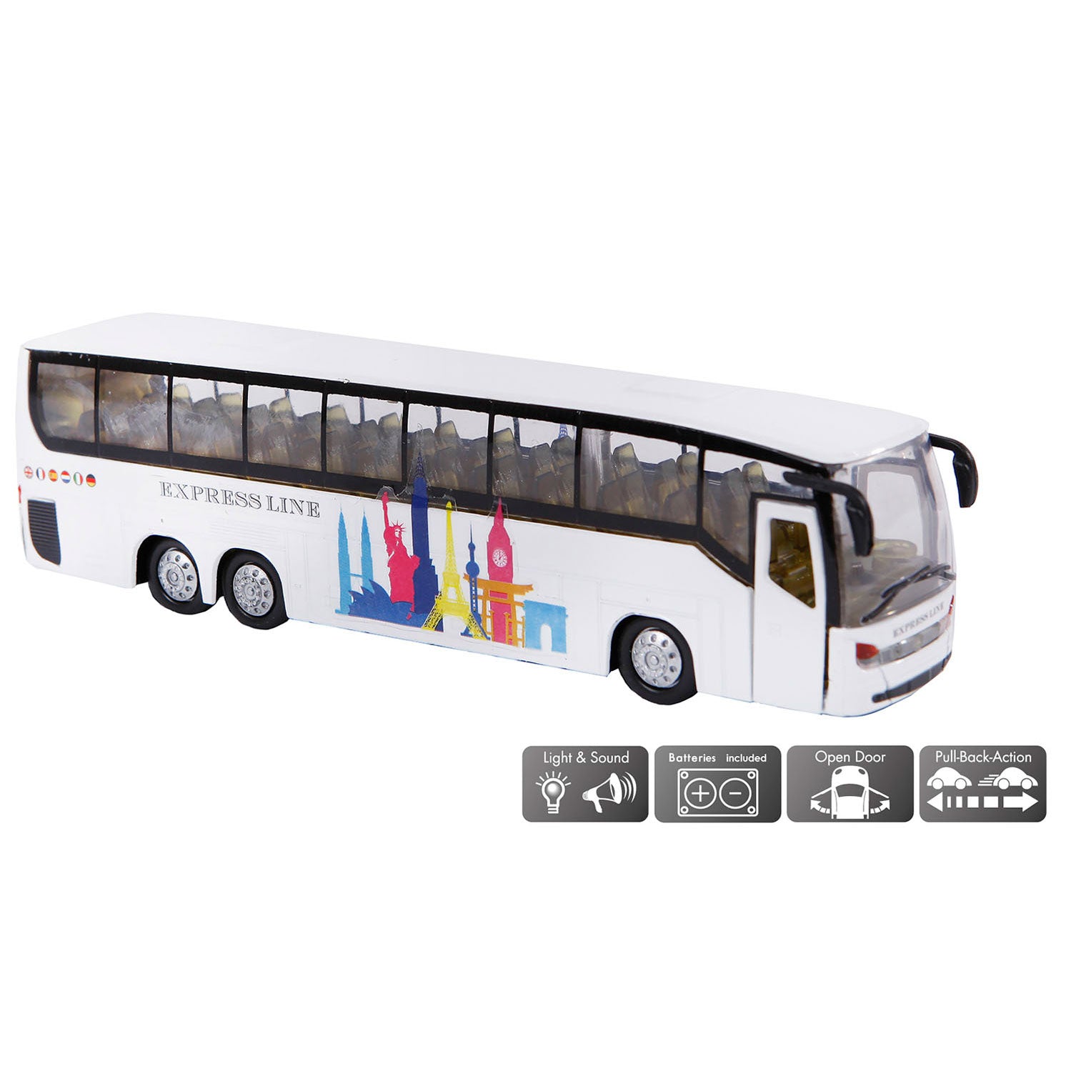 Kids globe shuttle bus licht en geluid 19cm