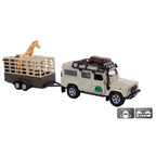 Kids Globe - die-cast land rover met giraffe-trailer 29cm