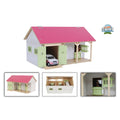 Kids globe paardenstal roze met 2 boxen en berging 1:32