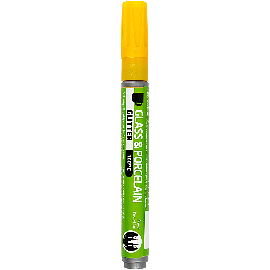 Creativ Company - Creativ Company Https://www.cchobby.nl/glas-porseleinstiften-glitter-lijndikte-2-4-mm-semi-dekkend-geel-1-stuk