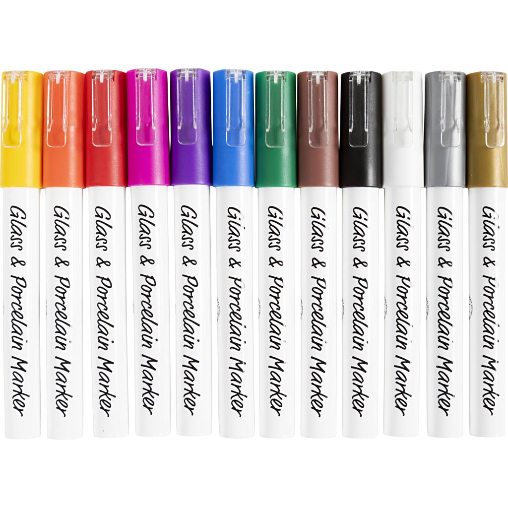 Creativ Company - Creativ Company Https://www.cchobby.nl/glas-porseleinstiften-lijndikte-1-2-mm-semi-dekkend-diverse-kleuren-12-stuk-1-doos
