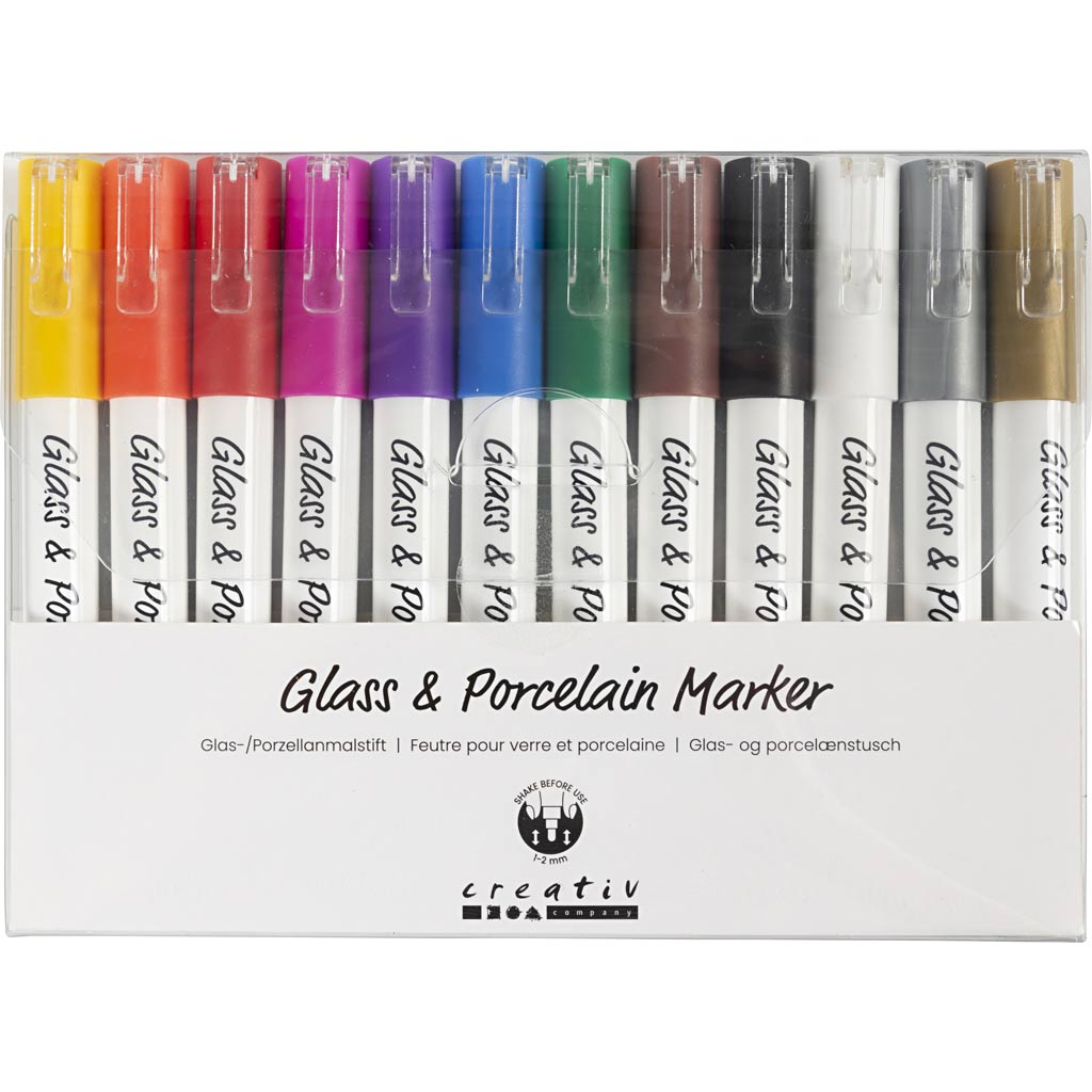 Creativ Company - Creativ Company Https://www.cchobby.nl/glas-porseleinstiften-lijndikte-1-2-mm-semi-dekkend-diverse-kleuren-12-stuk-1-doos