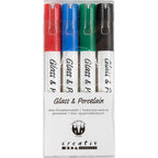 Creativ Company - Creativ Company Https://www.cchobby.nl/glas-porseleinstiften-lijndikte-1-2-mm-semi-dekkend-zwart-blauw-groen-rood-4-stuk-1-doos