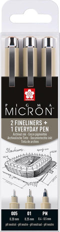Sakura - Sakura pigma micron etui 3 fineliners zwart 005-01-pn arch.