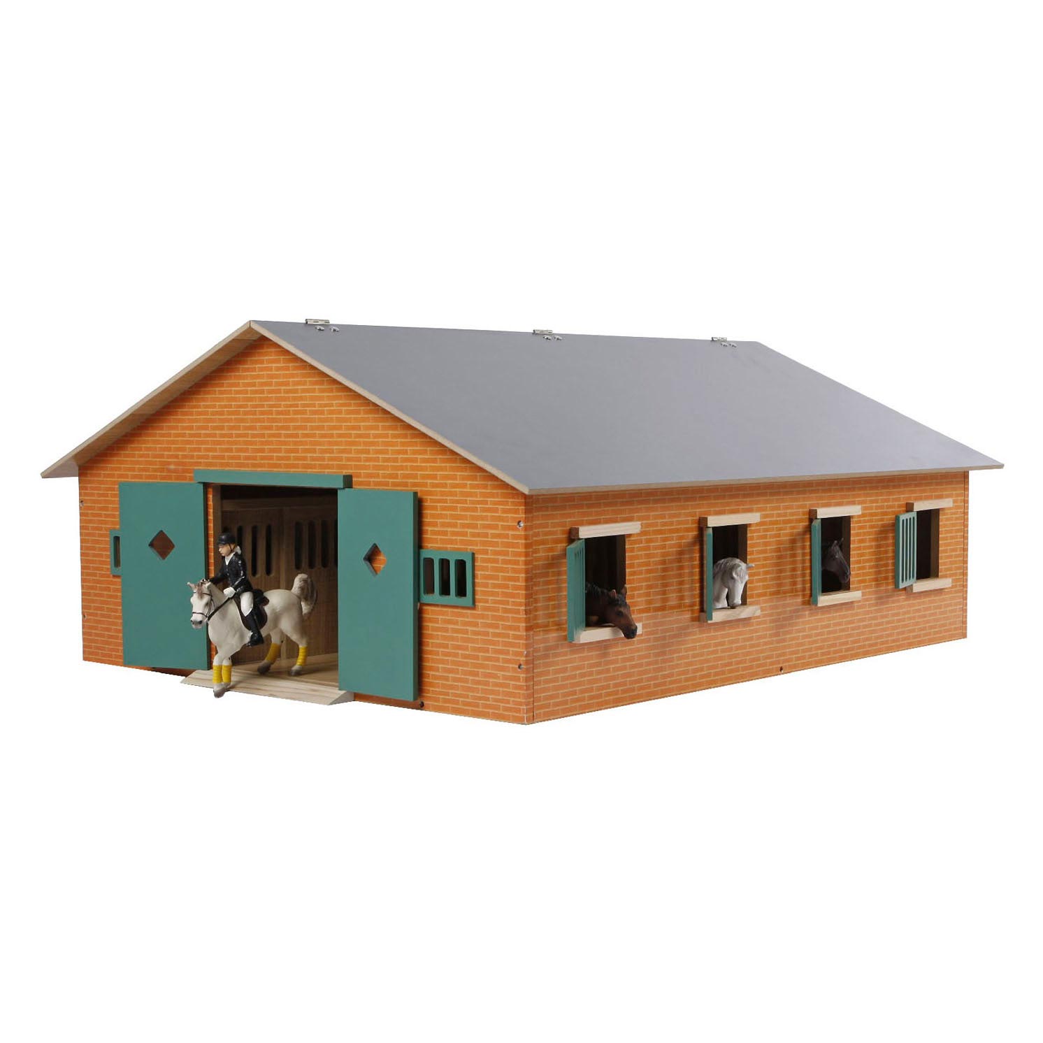 Kids globe paardenstal met 7 boxen, 1:24