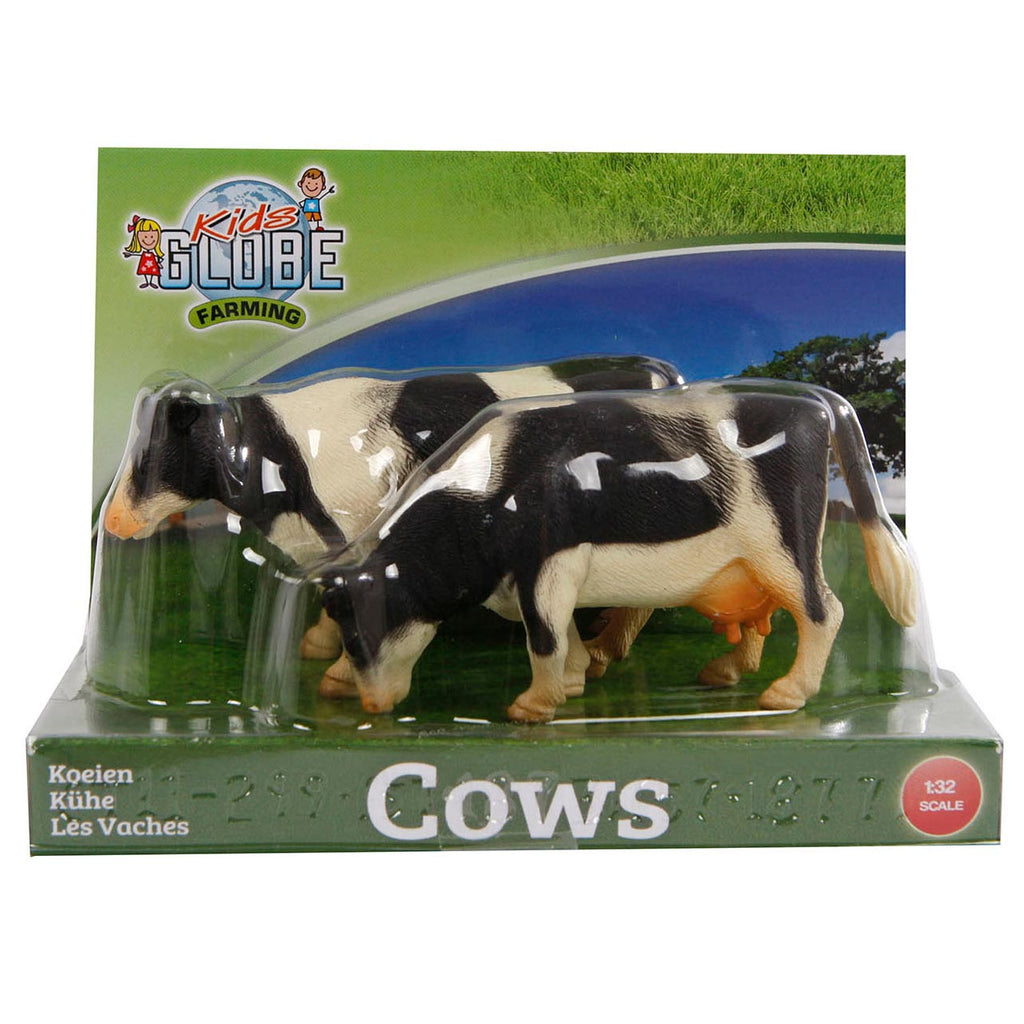 Kids Globe - Koeien zwart/wit staand 2stuks 1:32