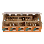 Kids globe paardenstal hout met 9 paardenboxen 1:32