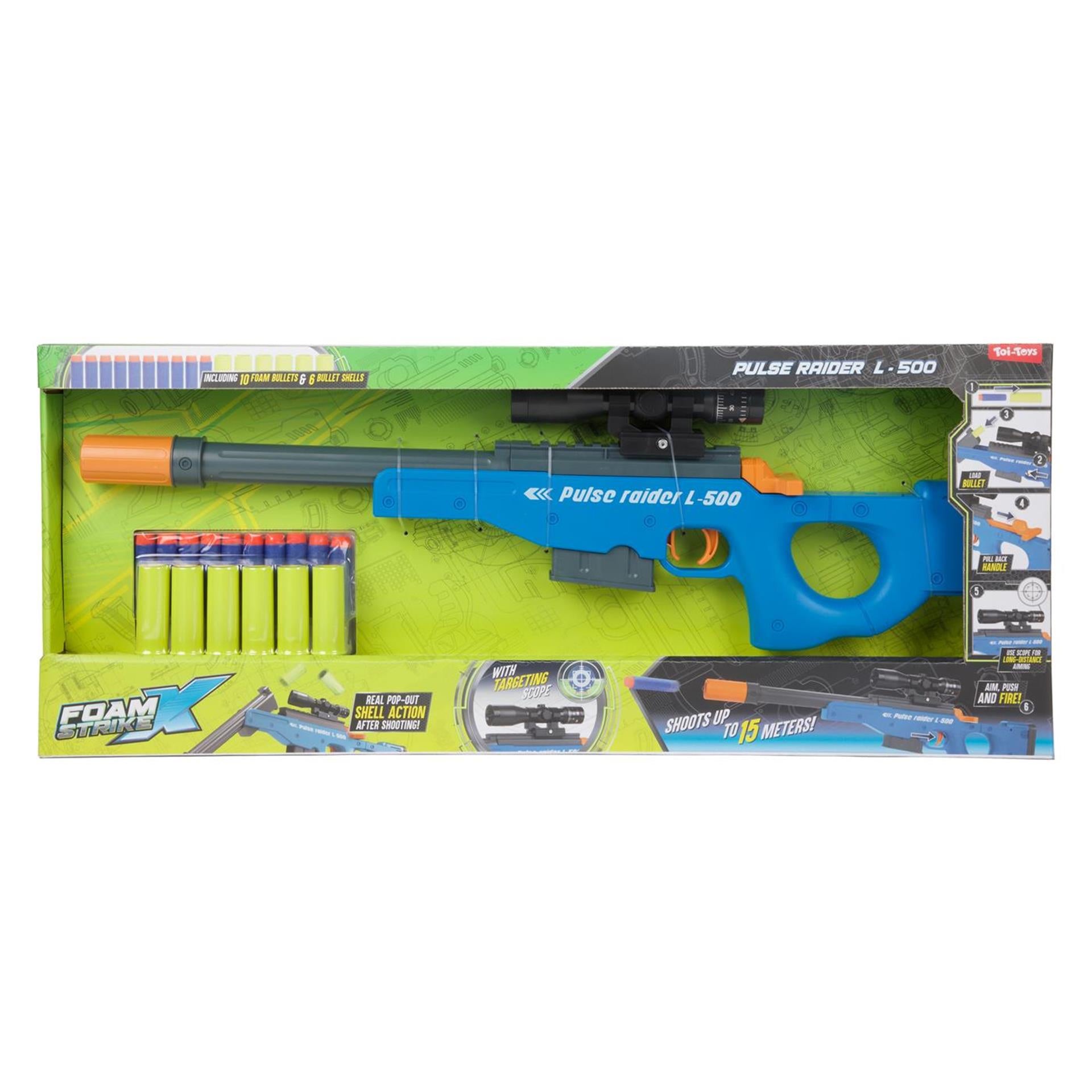 Toi-Toys - Toi-Toys Foam strikex pistool pulse raider l-500 - incl. foampijlen