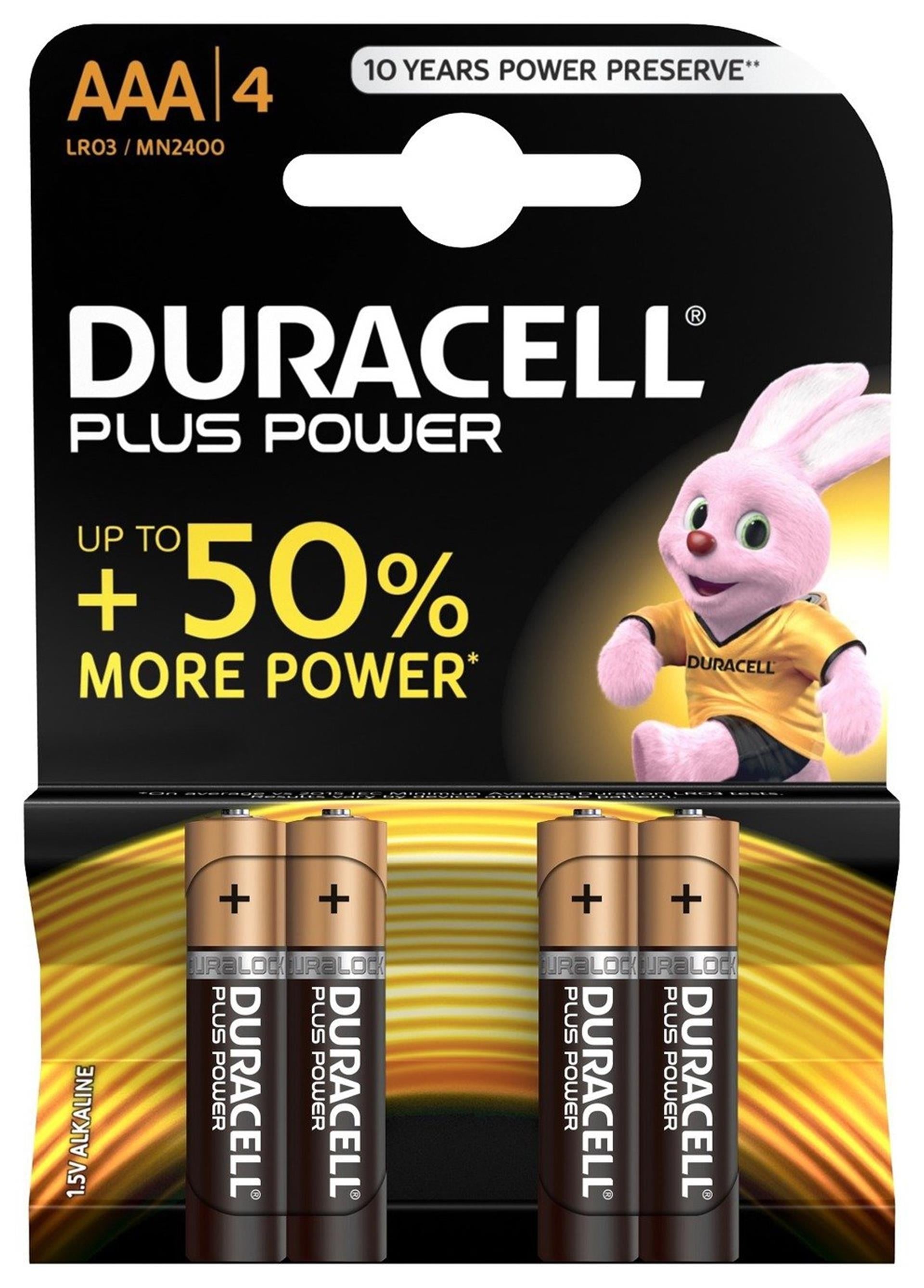 Duracell - batterij aaa 2400mah 15v lr03 power boost (4st)