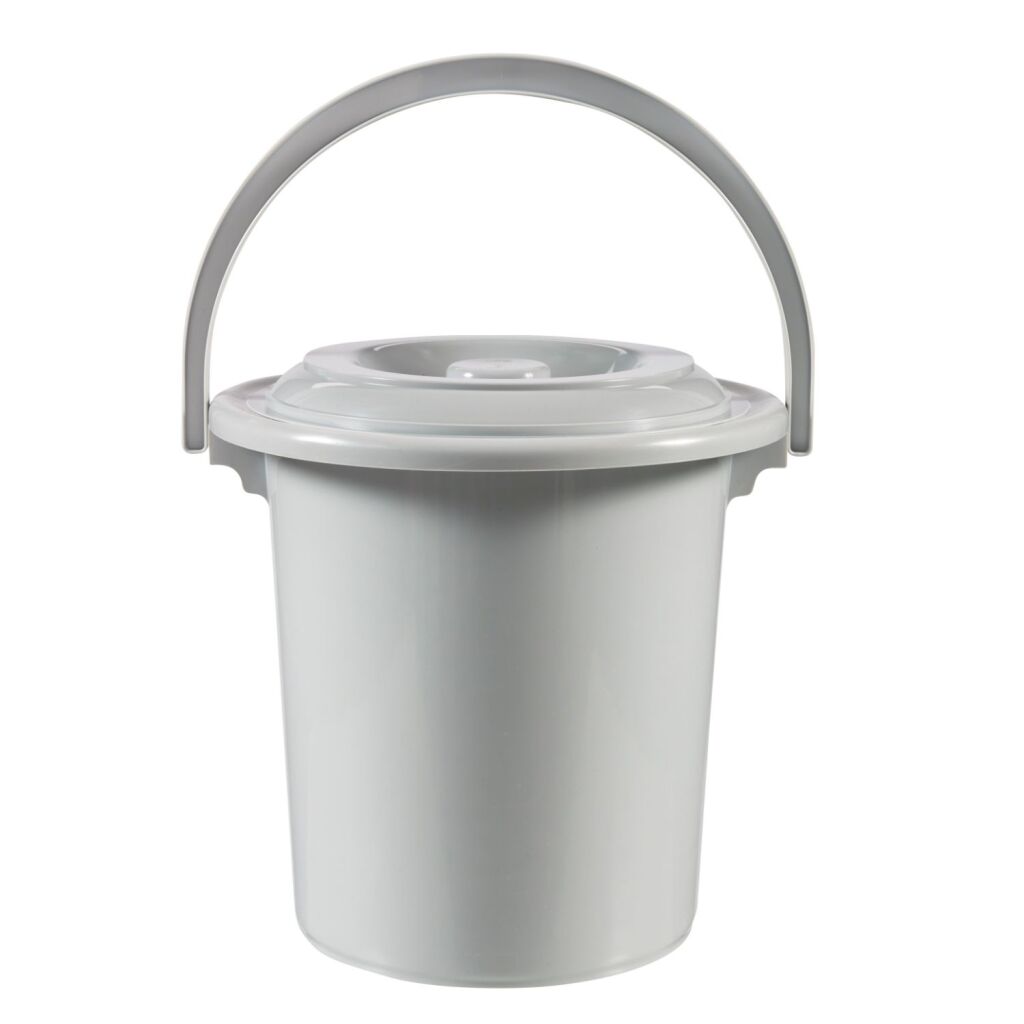 Curver emmer + deksel grijs 10ltr toiletemmer luieremmer