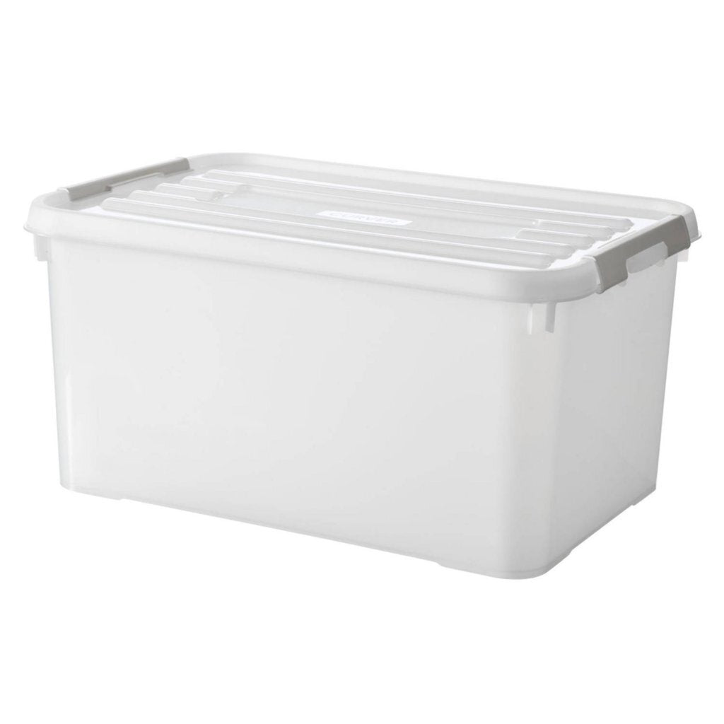 Curver handy+ opbergbox 50l transparant grijs wit