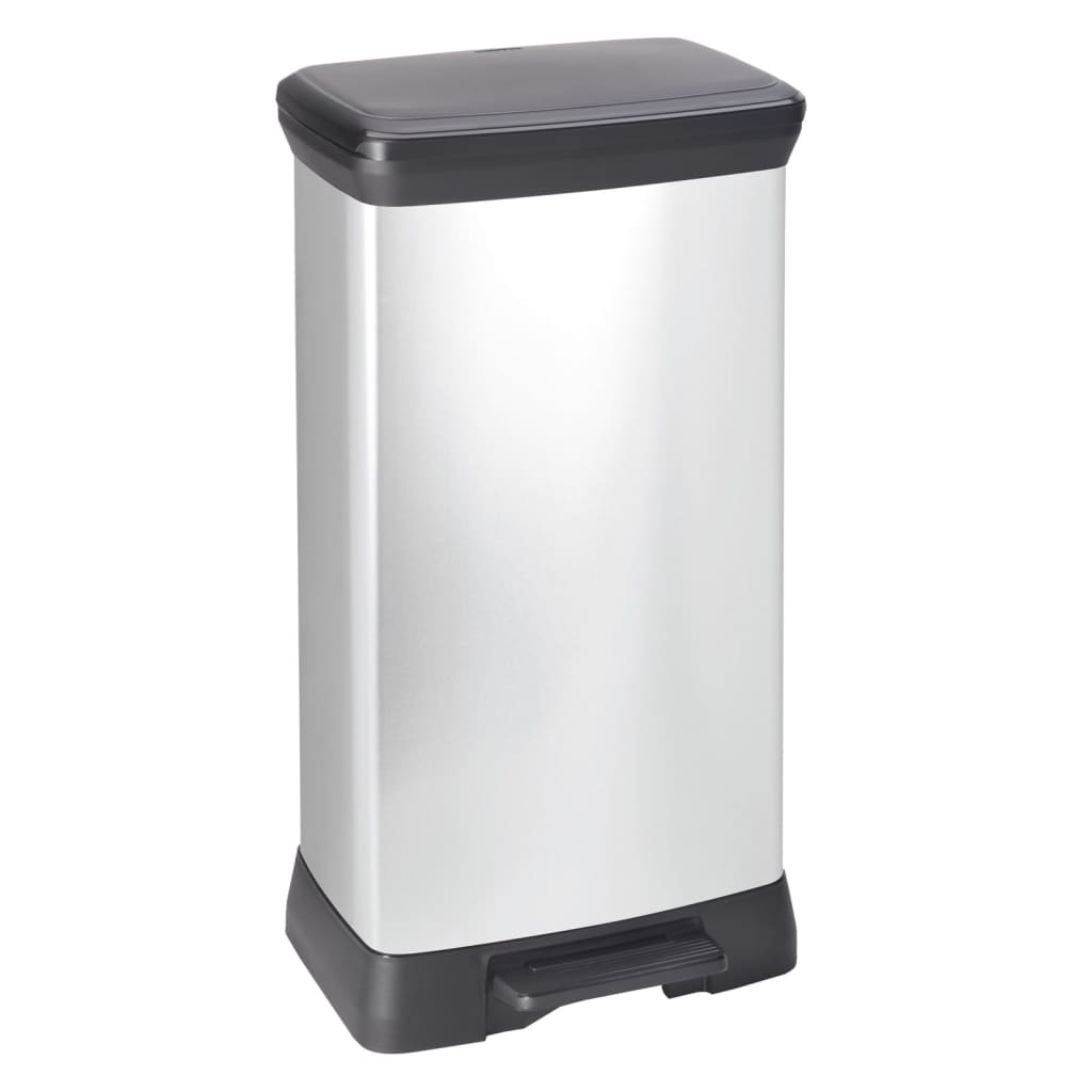 Curver decobin 50l rechthoekig zilver zw