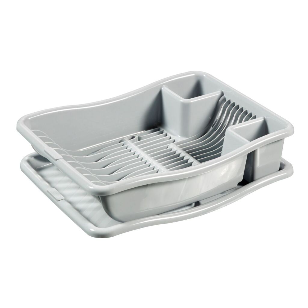 Curver afdruiprek small + plateau licht grijs 290x390x105