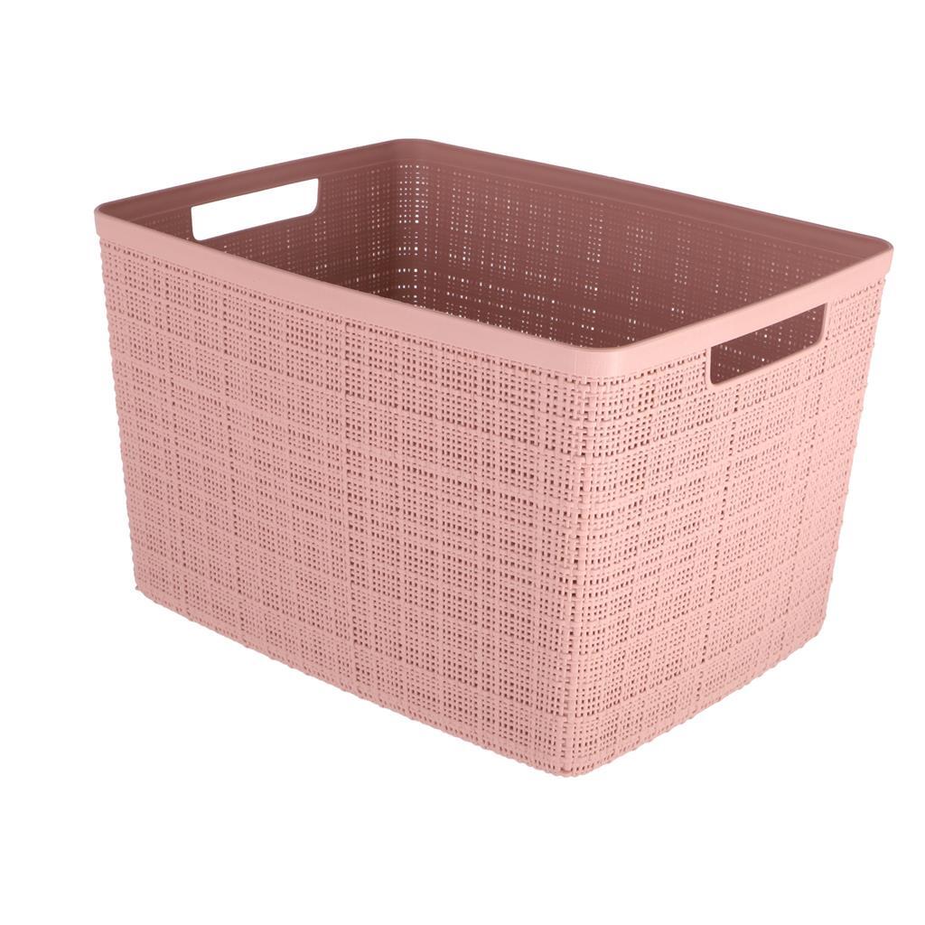Curver - Curver opbergmand jute-look 20l roze