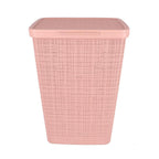 Curver wasmand met deksel jute-look 58l roze