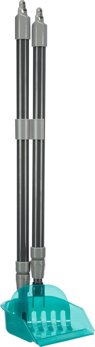 Trixie - vuilblik met hark grijs / blauw (60-107 cm)