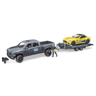 Bruder - Bruder dodge ram 2500 power wagon met race-auto - 1:16