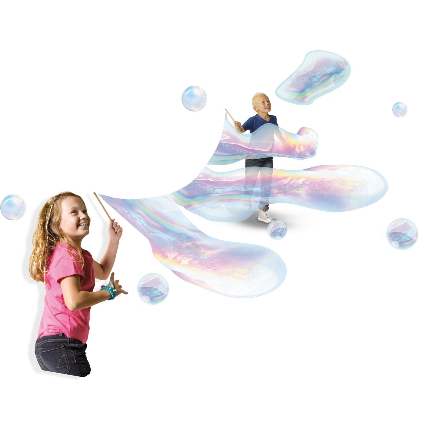 Ses creative ses - mega bubbles xxl - bellenblaas - met handige tool, paperclips en sterk zeepsop voor de leukste grote bellen