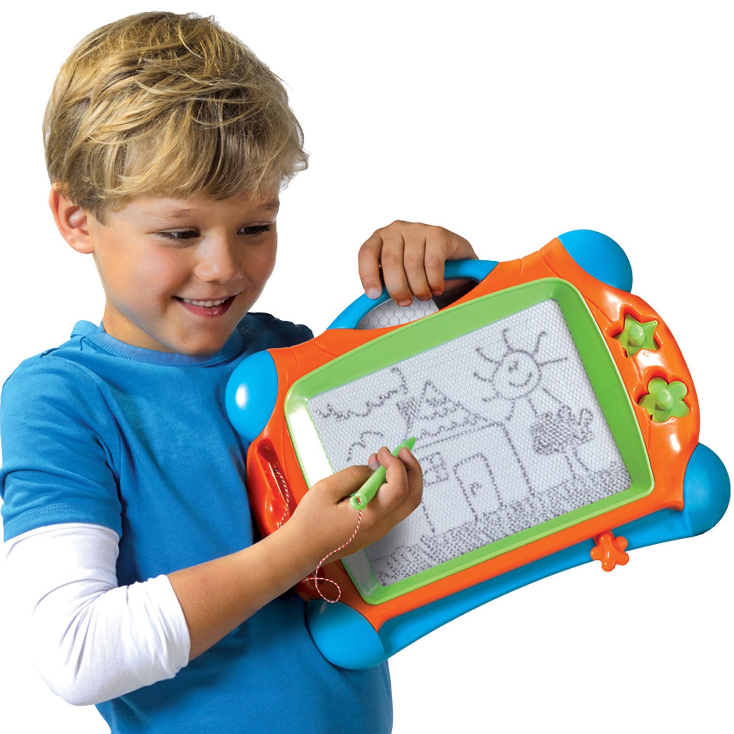 Ses creative – magnetisch tekenbord – 25x34 cm – inclusief pen en 2 stempels – montessori speelgoed vanaf 3 jaar