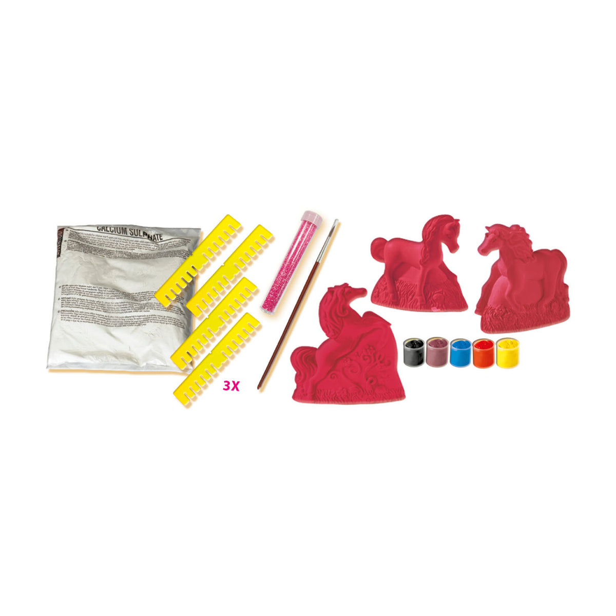 Ses creative gieten en schilderen set - 3 paarden in 3d - voor meisjes vanaf 5 jaar - knutselen - schoencadeautjes sinterklaas