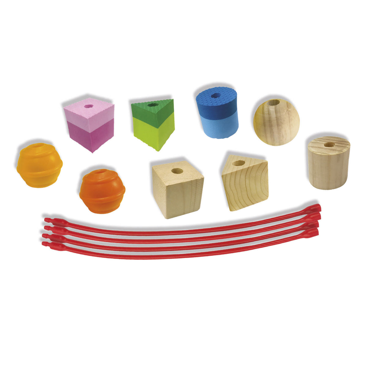Ses creative tiny talents sensory kralen rijgen met 2 koorden - vanaf 18 maanden - baby speelgoed - motorische ontwikkeling - schoencadeautjes sinterklaas