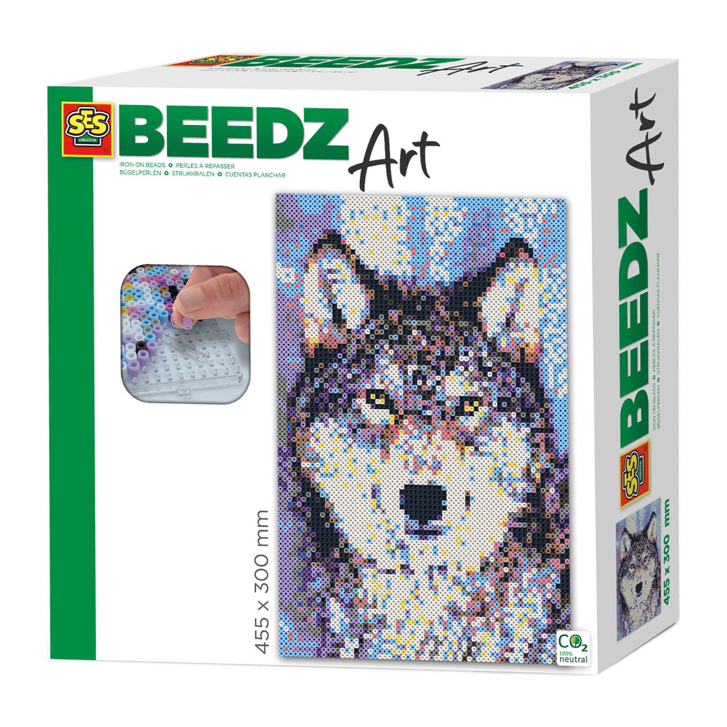 Ses beedz art: strijkkralen wolf | 2 stuks