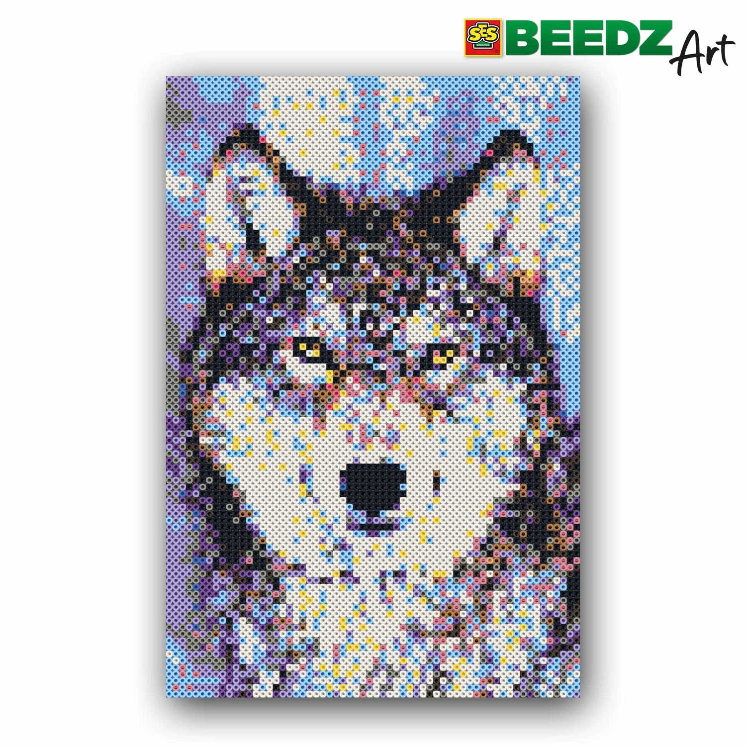 Ses beedz art: strijkkralen wolf | 2 stuks