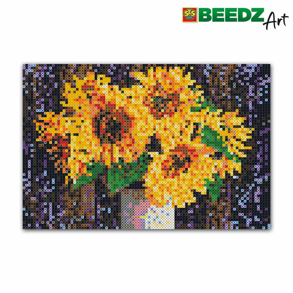 Ses beedz art: strijkkralen zonnebloemen | 2 stuks