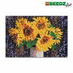 Ses beedz art: strijkkralen zonnebloemen | 2 stuks