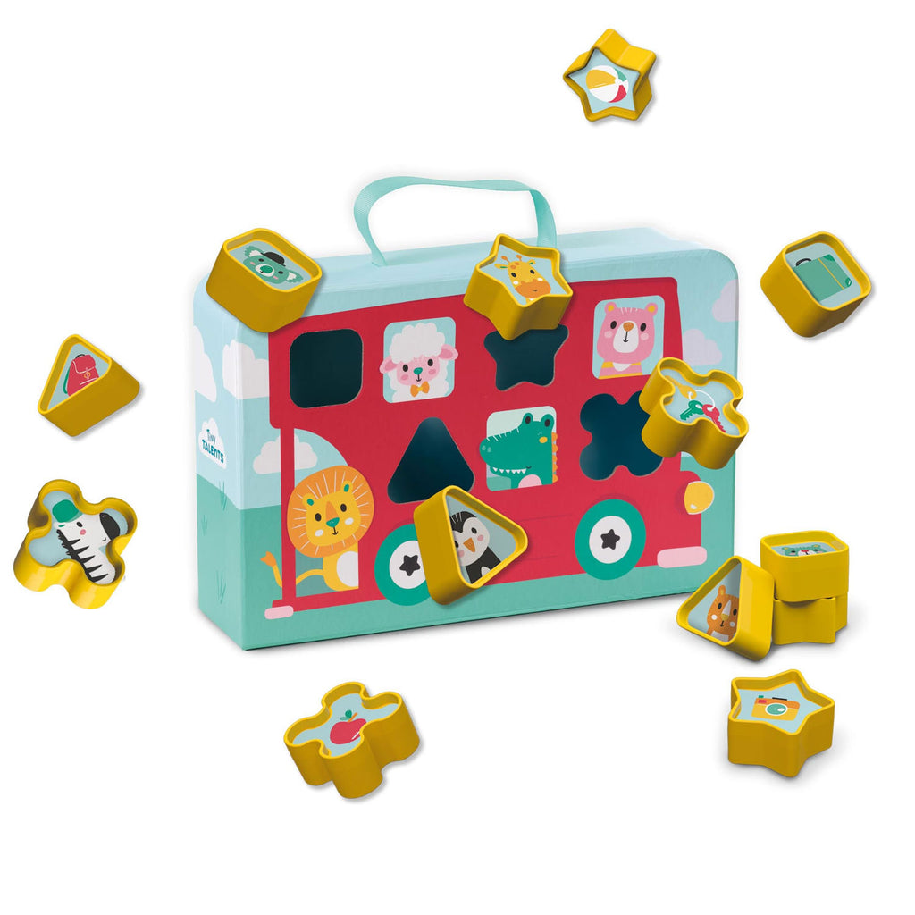 Ses tiny talents vormenstoof koffer bus met 12 vormen met extra stickers