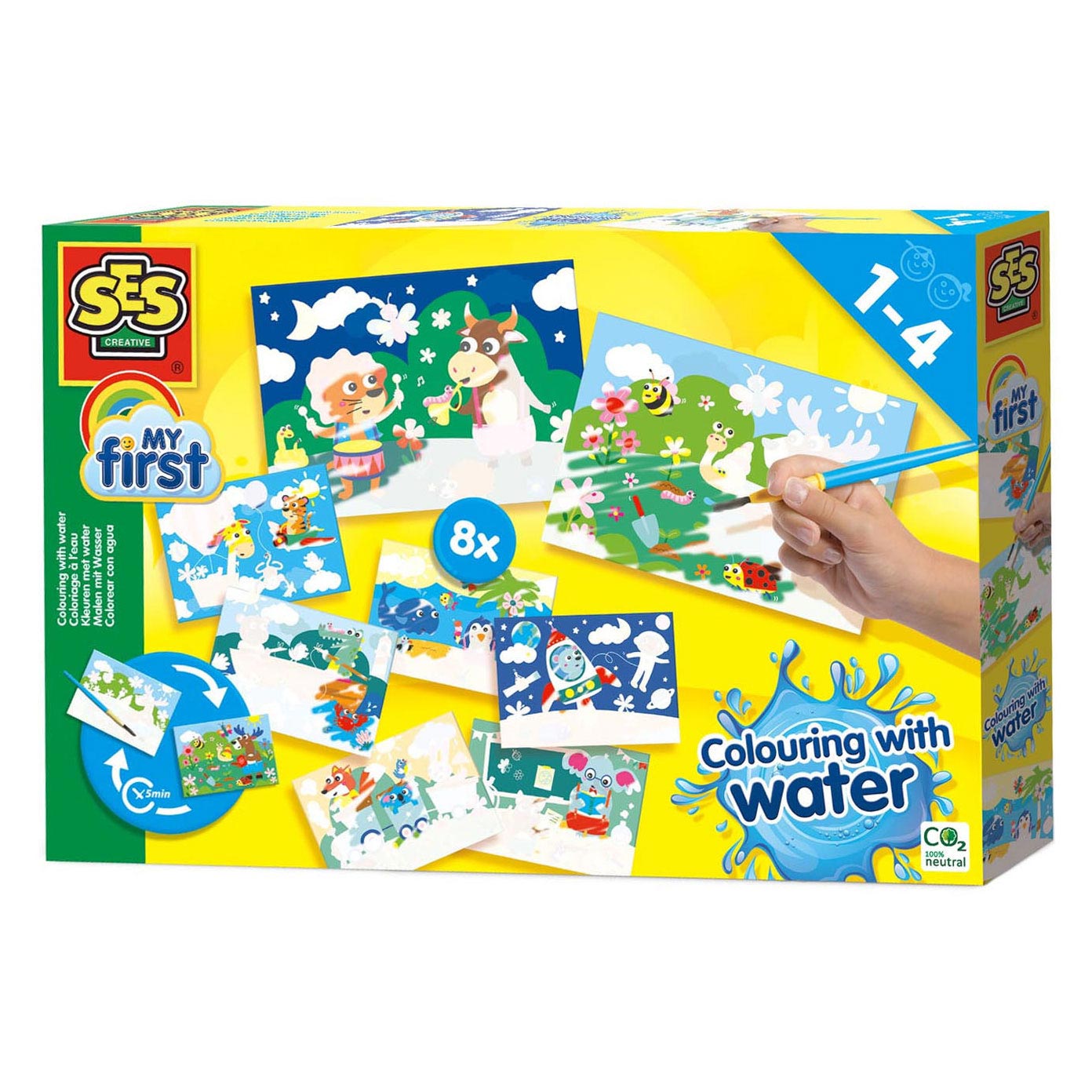 SES Creative - Creative Ses my first - kleuren met water megaset verborgen dieren