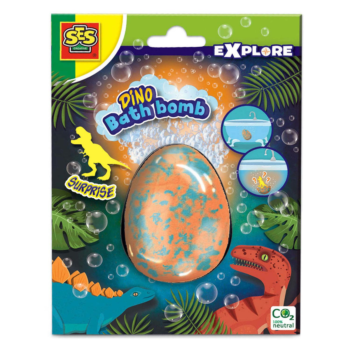 Ses creative bad bruisbal surprise - dino en speelfiguur - vanaf 3 jaar - bruisballen - schoencadeautjes sinterklaas