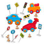 Ses klei verkeer - 3 kleipotjes
