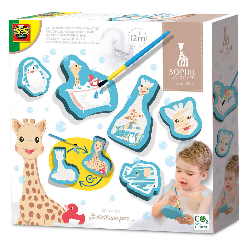 Ses creative ses sophie la girafe kleuren met water in bad