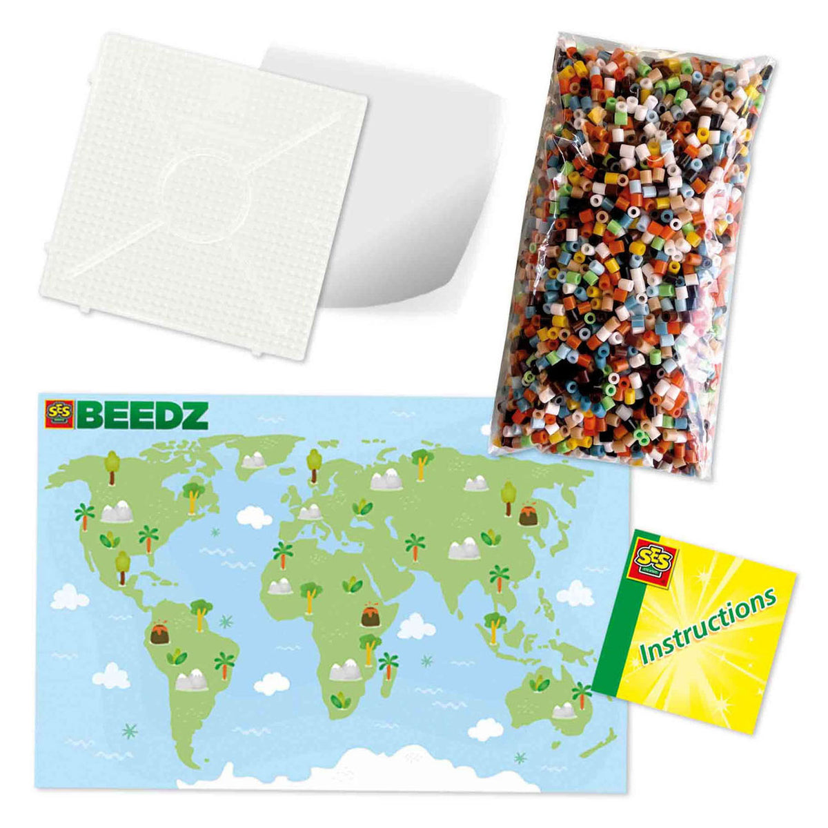 Ses strijkkralen - wereld dieren