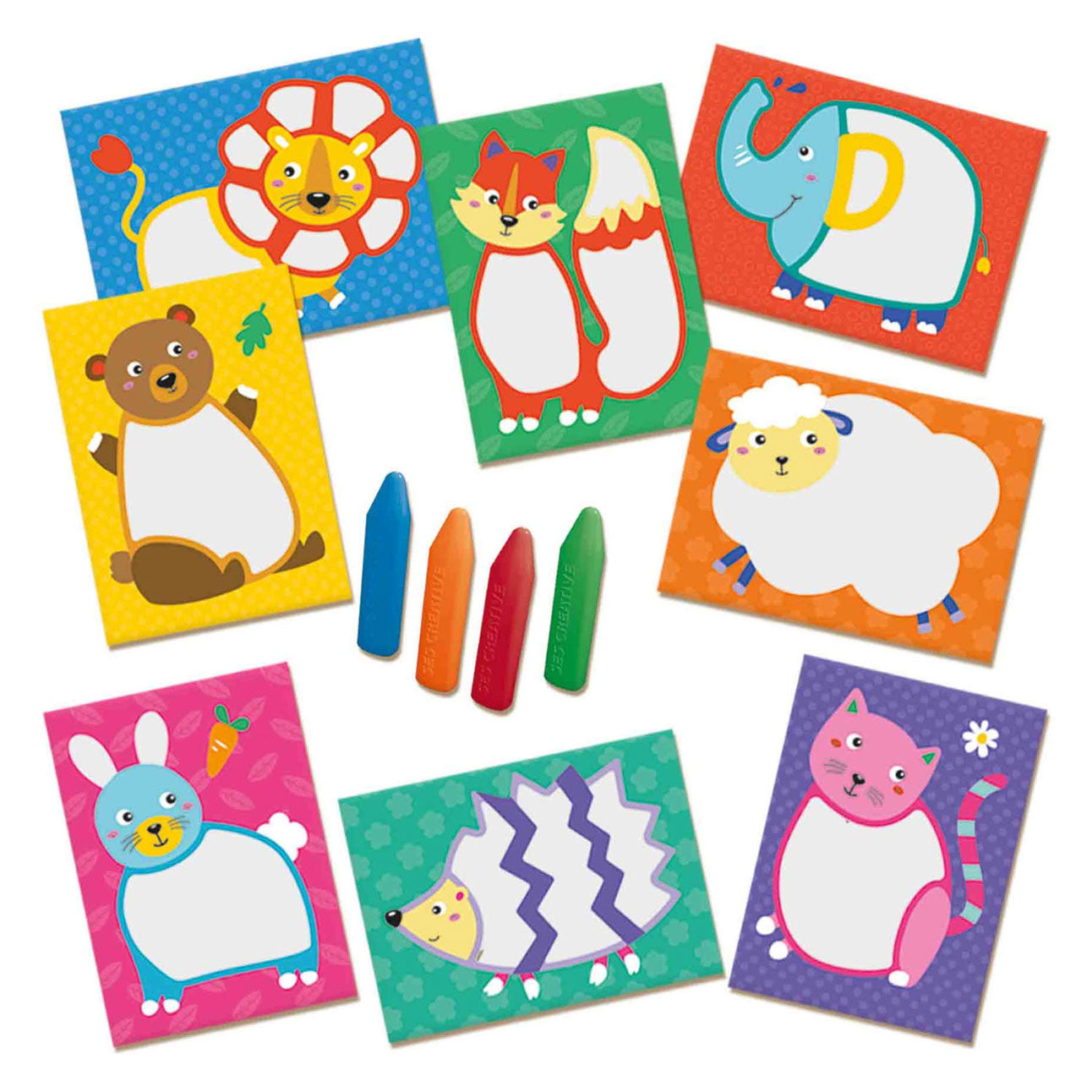 SES - my first - krijtjes dieren kaarten