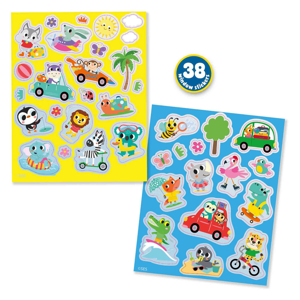 Ses raamstickers voertuigen | 6 stuks