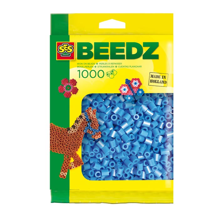 Ses creative ses strijkkralen - blauw, 1000st.