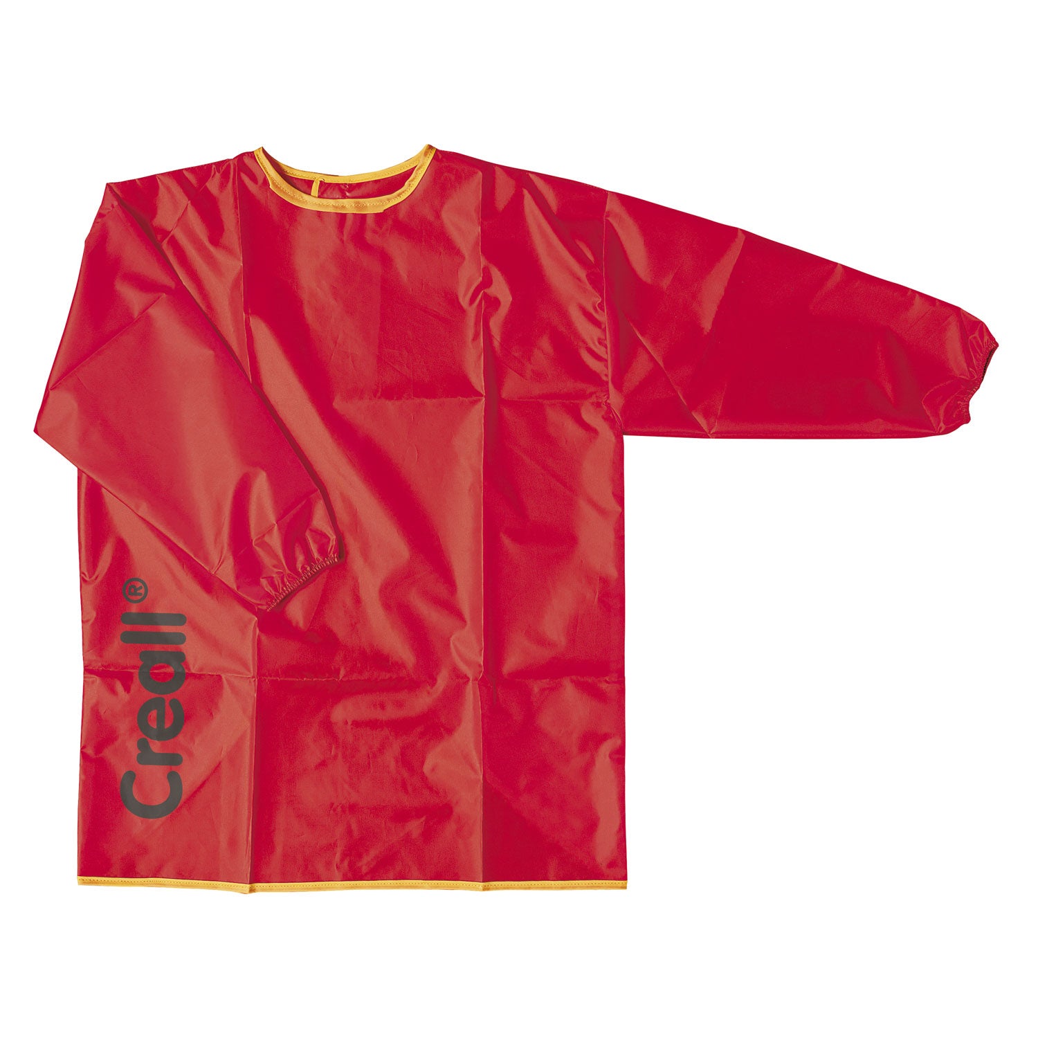 Creall - verfschort medium rood – kliederschort - knutselschort - 5-8 jaar - wasbaar - professionele kwaliteit - gebruikt op scholen en kinderdagverblijven