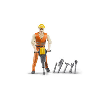 Bruder - Bruder 60020 constructiemedewerker met accessoires