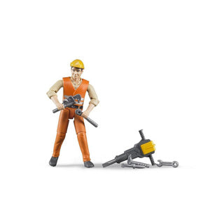 Bruder - Bruder 60020 constructiemedewerker met accessoires